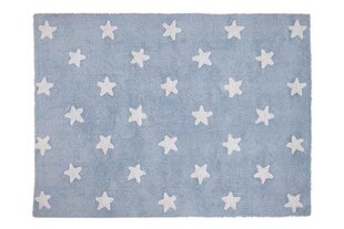Mazgājams kokvilnas paklājs Stars Blue-White 120x160cm cena un informācija | Paklāji | 220.lv