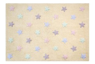 Mazgājams kokvilnas paklājs Tricolor Stars Vanilla 120x160cm cena un informācija | Paklāji | 220.lv