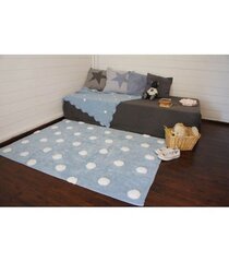 Стираемый хлопковый ковер Polka Dots Blue-White 120x160cм цена и информация | Ковры | 220.lv