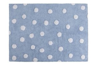 Mazgājams kokvilnas paklājs Polka Dots Blue-White 120x160cm cena un informācija | Paklāji | 220.lv