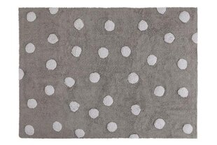 Стираемый хлопковый ковер Polka Dots Grey-White 120x160cм цена и информация | Ковры | 220.lv