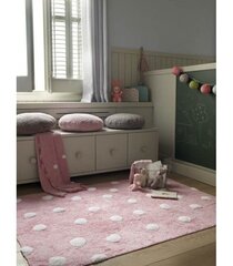 Mazgājams kokvilnas paklājs Polka Dots Pink-White 120x160cm цена и информация | Ковры | 220.lv