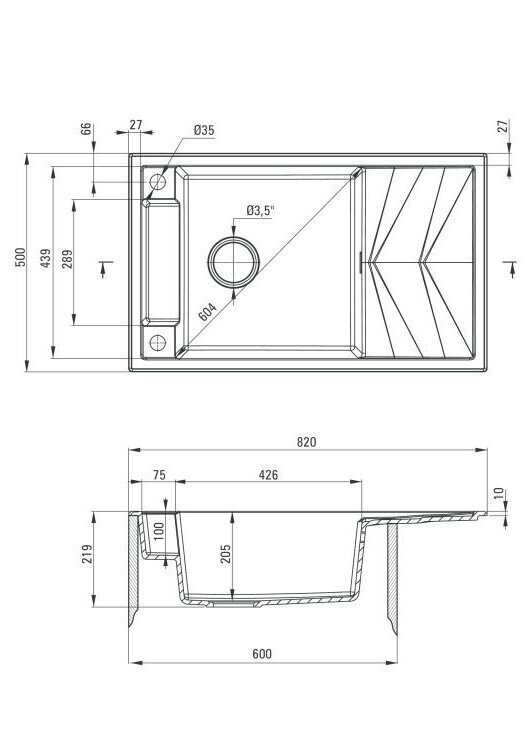 Deante granīta virtuves izlietne ar magnētiem Deante Magnetic ZRM S113, Metallic grey cena un informācija | Virtuves izlietnes | 220.lv