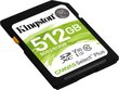 Atmiņas karte Kingston Technology Canvas Select Plus 512GB SDXC UHS-I Klase 10 cena un informācija | Atmiņas kartes fotokamerām | 220.lv