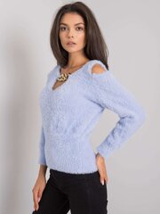 RUE PARIS Gaiši zils džemperis ar trīsstūrveida izgriezumu. cena un informācija | Sieviešu džemperi | 220.lv
