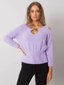 RUE PARIS Violets džemperis ar trīsstūrveida izgriezumu. cena un informācija | Sieviešu džemperi | 220.lv