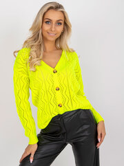 Džemperis RUE PARIS Fluo ar dzeltenām pogām. cena un informācija | Sieviešu džemperi | 220.lv