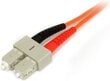 Optiskais tīkla kabelis STARTECH 2m Fiber Patch Cable LC - SC cena un informācija | Kabeļi un vadi | 220.lv