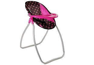 Barošanas krēsls lellēm melni rozā цена и информация | Игрушки для девочек | 220.lv