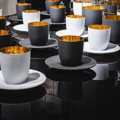 Espresso tasīte ar apakštasi dāvanu kastītē Cosmo цена и информация | Стаканы, фужеры, кувшины | 220.lv