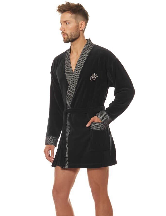 Vīriešu peldmētelis 2090 Czarny cena un informācija | Vīriešu halāti, pidžamas | 220.lv