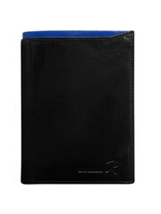 черный кожаный мужской кошелек с синим модулем цена и информация | Мужские кошельки | 220.lv