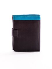 черный кожаный мужской кошелек с синей вставкой цена и информация | Мужские кошельки | 220.lv