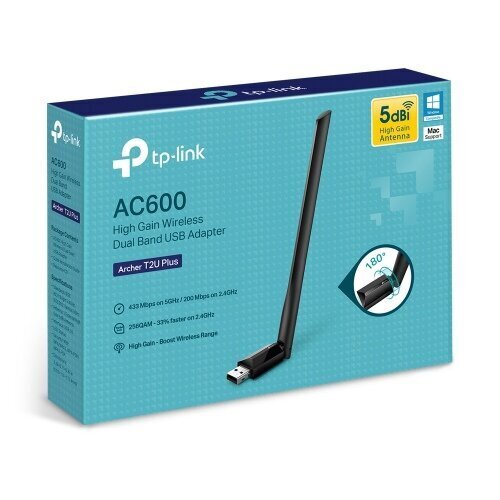 TP-Link Archer T2U Plus Sisemine WLAN 600 Mbit/s cena un informācija | Rūteri (maršrutētāji) | 220.lv