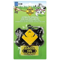 BAGS ON BOARD, Косточка-для хранения гигиенических пакетиков +30 пакетов, черный цвет цена и информация | Средства по уходу за животными | 220.lv