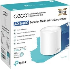 TP-Link Deco AX5400 Домашняя сеть для всего дома Wi-Fi 6 Двухдиапазонный маршрутизатор и повторитель, WPA3, до 660 м², 6XGigabit, Deco X60 x 3 цена и информация | Маршрутизаторы (роутеры) | 220.lv