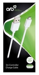 ORB Charge Cable - White, 3m Xbox One цена и информация | Кабели и провода | 220.lv