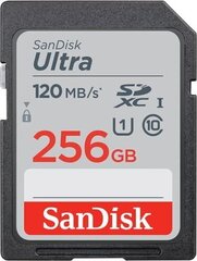 Карта памяти SDC 256 ГБ SanDisk Ultra: SDSDUN4-256G-GN6IN цена и информация | Карты памяти для фотоаппаратов | 220.lv