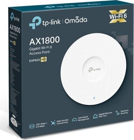 TP-LINK EAP620HD AX1800 DB WIFI6 CEILING MOUNT AP cena un informācija | Bezvadu piekļuves punkti (Access Point) | 220.lv