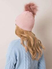 RUE PARIS Gaiši rozā vāciņš ar pomponu cena un informācija | Sieviešu cepures | 220.lv