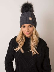 RUE PARIS Tumši pelēka ziemas cepure cena un informācija | Sieviešu cepures | 220.lv