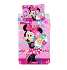 Gultas veļas komplekts Minnie Bows and Flowers, 152 x 200 cm + spilvendrāna 60 x 80 cm цена и информация | Детское постельное бельё | 220.lv