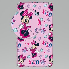 Palags ar gumiju Minnie XOXO, 90 x 200 + 25 cm cena un informācija | Palagi | 220.lv