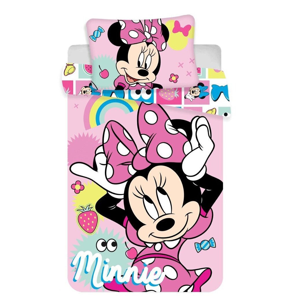 Gultas veļas komplekts Minnie Pink Square Baby, 100 x 135 cm + spilvendrāna 40 x 60 cm cena un informācija | Bērnu gultas veļa | 220.lv