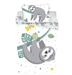 Gultas veļas komplekts Sloth Baby, 100 x 135 cm + spilvendrāna 40 x 60 cm cena un informācija | Gultas veļas komplekti | 220.lv