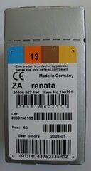 Батарейки Renata (ZA13.DP6) для слуховых аппаратов (Zinc-Air) цена и информация | Батарейки | 220.lv