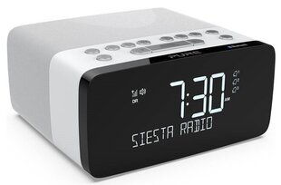 Radio pulkstenis Pure FM / DAB / DAB + Siesta Charge, polāri balts cena un informācija | Radioaparāti, modinātājpulksteņi | 220.lv