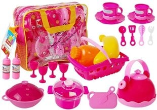 Большой набор посуды в корзине цена и информация | Игрушки для девочек | 220.lv
