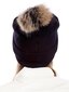Cepure ar kažokādas pomponu, melna cena un informācija | Sieviešu cepures | 220.lv