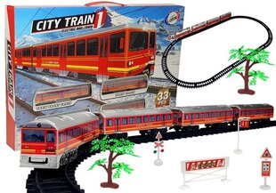 Игрушечный поезд с рельсами City Train 33 элемента цена и информация | Игрушки для мальчиков | 220.lv