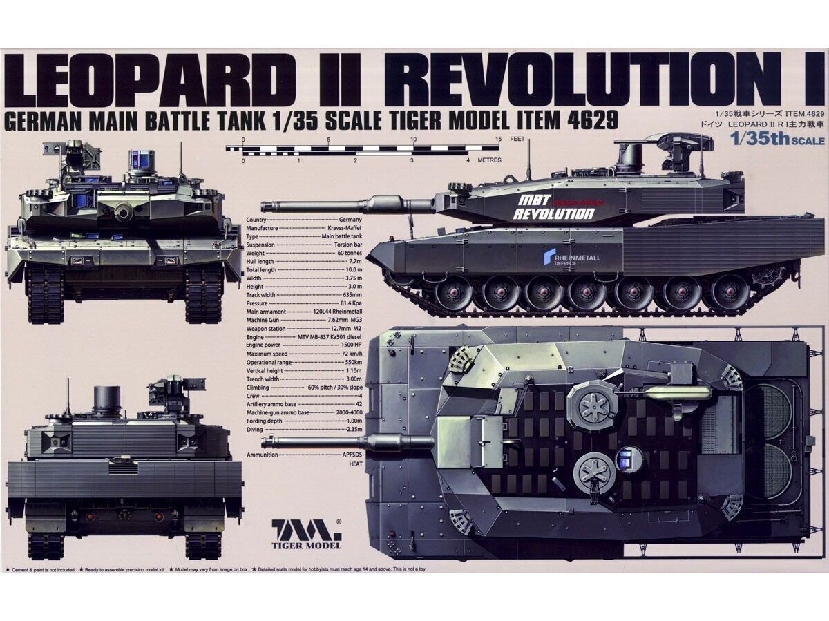 Tiger Model - German Main Battle Tank Leopard II Revolution I, 1/35, 4629 цена и информация | Konstruktori | 220.lv