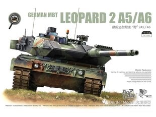 Конструктор Border Model - German MBT Leopard 2A5/A6, 1/72, TK-7201 цена и информация | Конструкторы и кубики | 220.lv