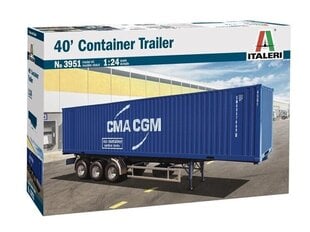 Сборная пластиковая модель Italeri - 40' Container Trailer, 1/24, 3951 цена и информация | Конструкторы и кубики | 220.lv