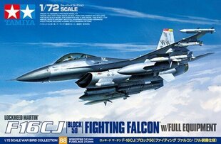 Tamiya - F-16CJ Fighting Falcon w/Full Equipment, 1/72, 60788 цена и информация | Конструкторы и кубики | 220.lv