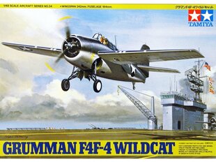 Tamiya - Grumman F4F-4 Wildcat, 1/48, 61034 cena un informācija | Konstruktori | 220.lv