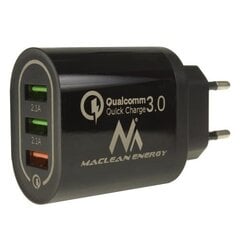 Lādētājs Maclean Energy MCE479B, 3xUSB QC3.0 cena un informācija | Lādētāji un adapteri | 220.lv