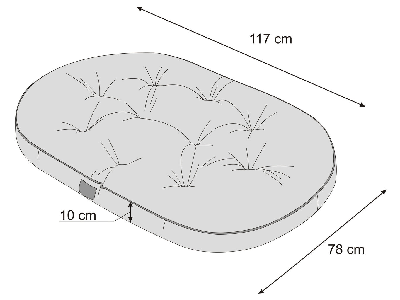 Hobbydog matracis mājdzīvniekiem Shine Light Grey, XL, 117x78 cm cena un informācija | Suņu gultas, spilveni, būdas | 220.lv