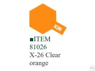 Tamiya - X-26 Clear orange, 10ml cena un informācija | Modelēšanas un zīmēšanas piederumi | 220.lv