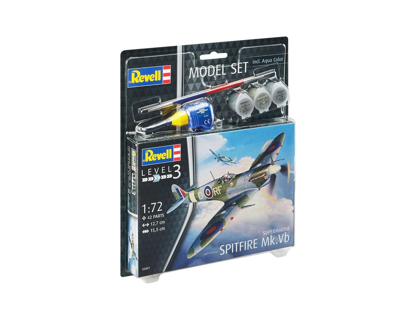 Revell - Spitfire Mk. Vb Model Set, 1/72, 63897 cena un informācija | Rotaļlietas zēniem | 220.lv