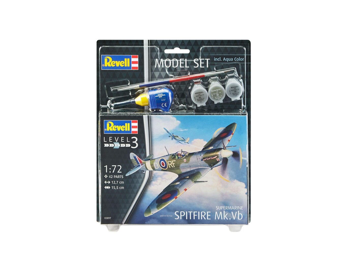 Revell - Spitfire Mk. Vb Model Set, 1/72, 63897 cena un informācija | Rotaļlietas zēniem | 220.lv