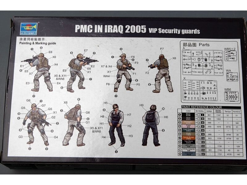 Trumpeter - PMC in Iraq 2005 VIP Security guards, 1/35, 00420 cena un informācija | Konstruktori | 220.lv