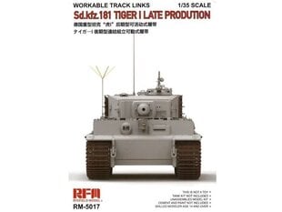 Сборная пластиковая модель RFM - Workable Track Links For Tiger Late prod., 1/35, 5017 цена и информация | Конструкторы | 220.lv