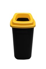 Melna atkritumu tvertne ar dzeltenu, atvērtu vāku, 28 l cena un informācija | Miskastes | 220.lv