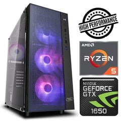 INTOP Ryzen 5 5600X 8GB 240SSD M.2 NVME+2TB GTX1650 4GB no-OS цена и информация | Стационарные компьютеры | 220.lv