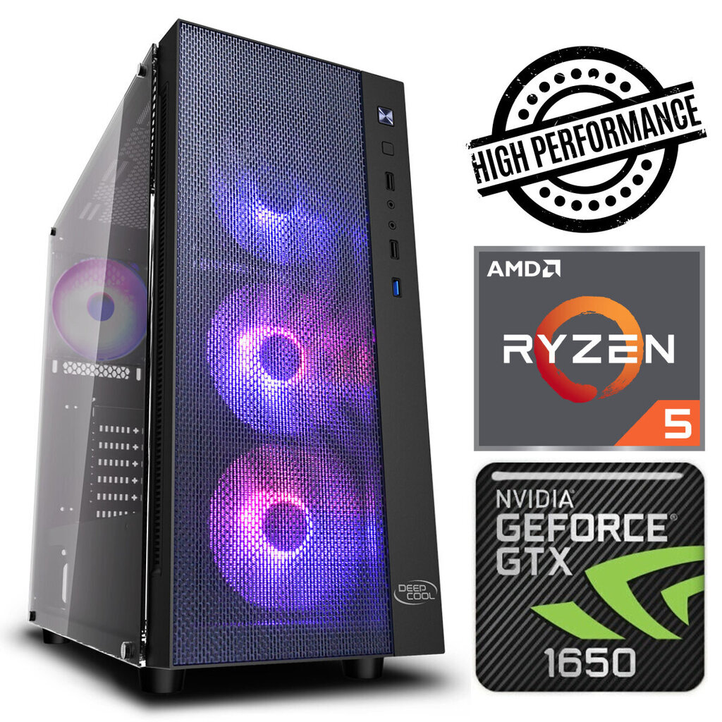 INTOP Ryzen 5 5600X 8GB 240SSD M.2 NVME+2TB GTX1650 4GB no-OS cena un informācija | Stacionārie datori | 220.lv