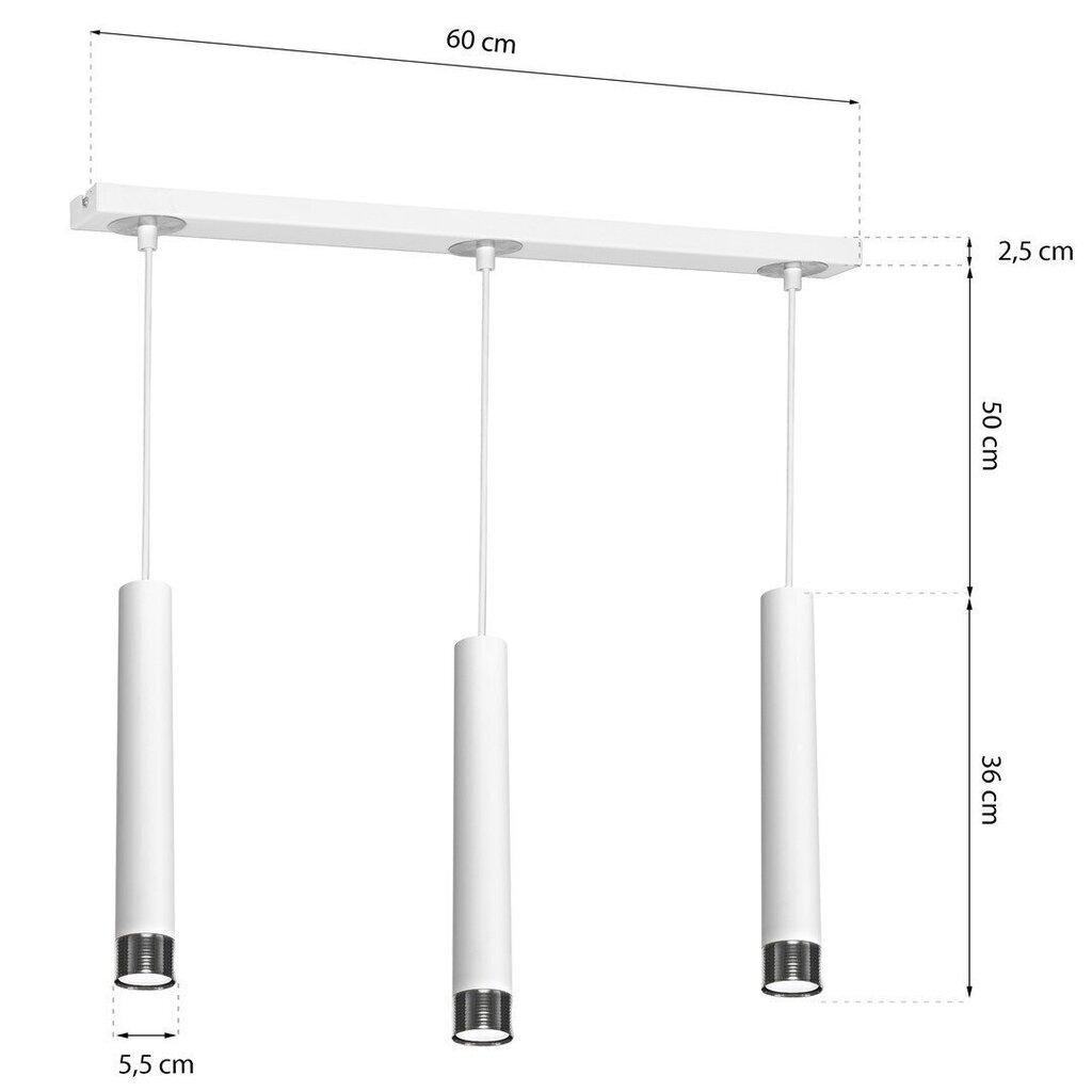 Milagro piekarināmā lampa Dani White/Chrome cena un informācija | Piekaramās lampas | 220.lv